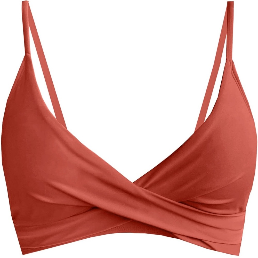 Balasami Women's Push Up V-Neck in Rust Red